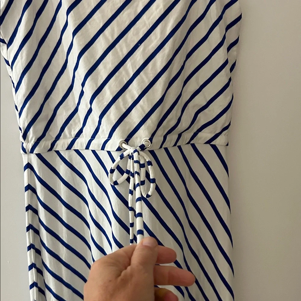 Talbots Navy and White Striped Maxi Dress - Picture 3 of 5